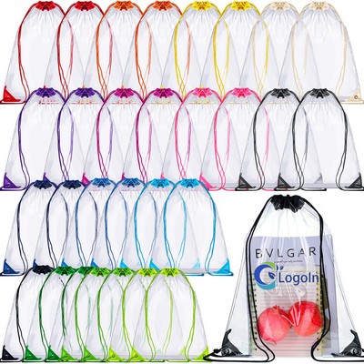 Clear Drawstring Bag Stadium Approved Backpack